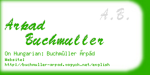 arpad buchmuller business card